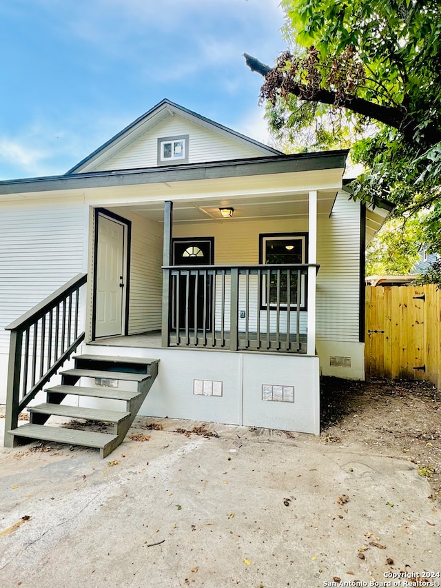 bungalow with a porch