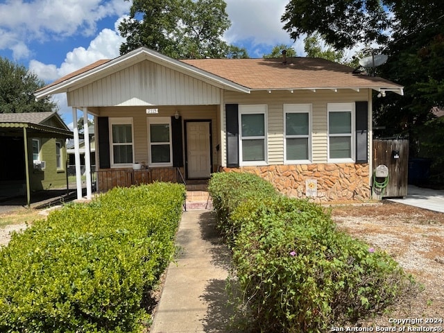 bungalow-style home featuring a porch