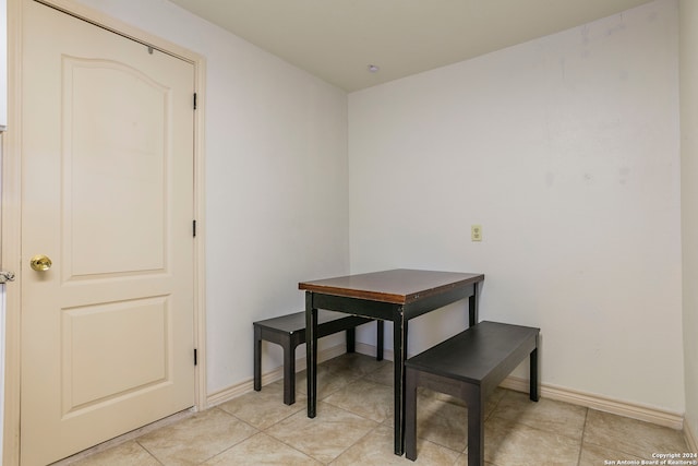 view of tiled dining room