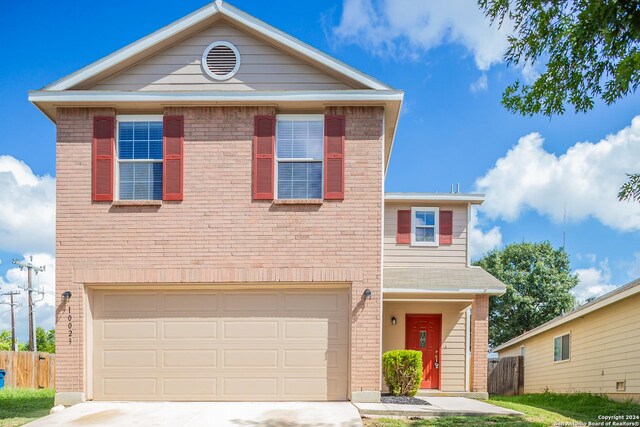 view of front facade with a garage