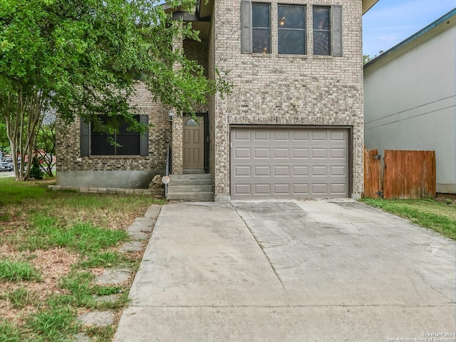 view of front property with a garage