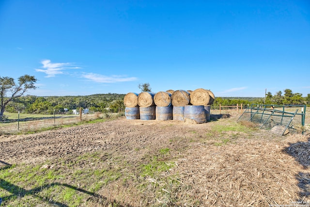 view of yard featuring a rural view