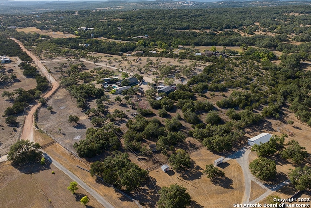 bird's eye view with a rural view