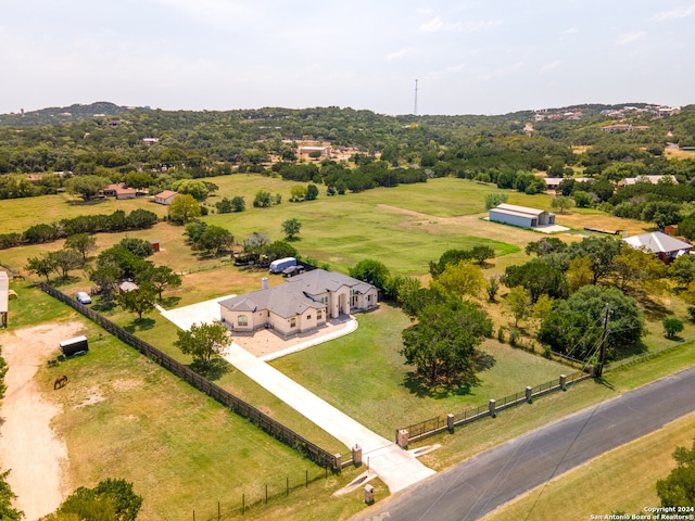 aerial view with a rural view