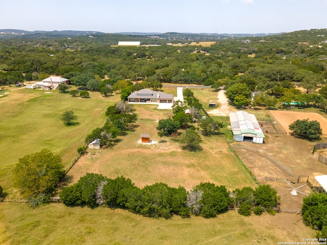 aerial view featuring a rural view