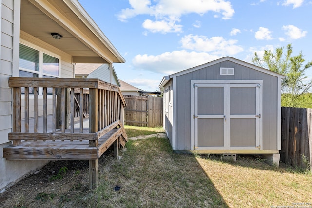 view of outdoor structure with a lawn