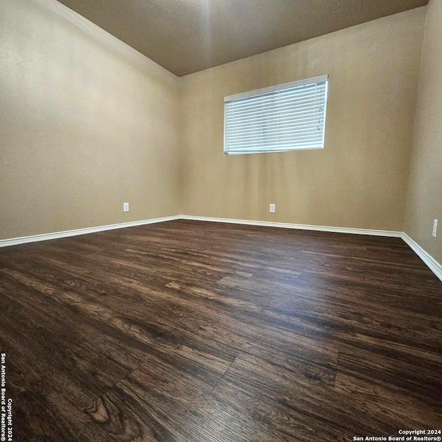 spare room with dark wood-type flooring