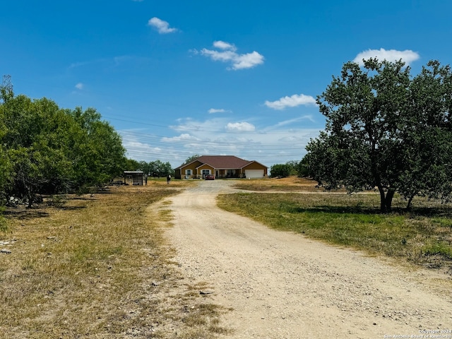 view of street with a rural view