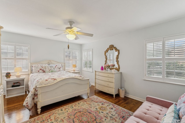 106 Morningside Dr, Terrell Hills, TX 78209 - bedroom featuring wood finished floors, a ceiling fan, and baseboards