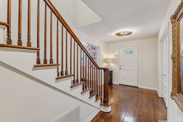 foyer featuring dark hardwood / wood-style flooring