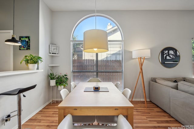 dining room featuring light hardwood / wood-style floors