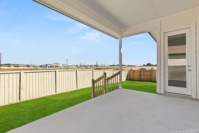 view of patio featuring a fenced backyard