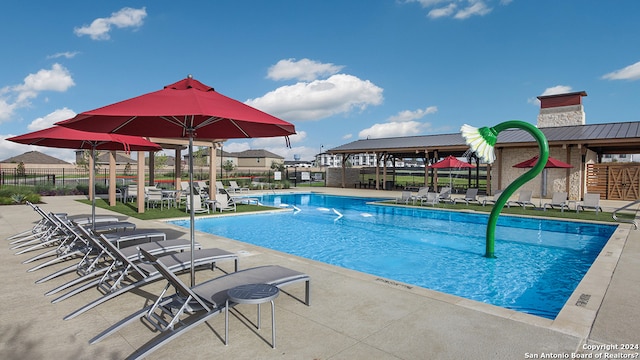 view of pool with a patio