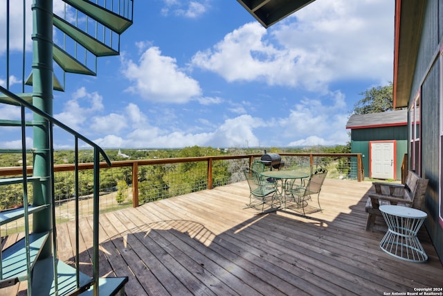 deck featuring area for grilling