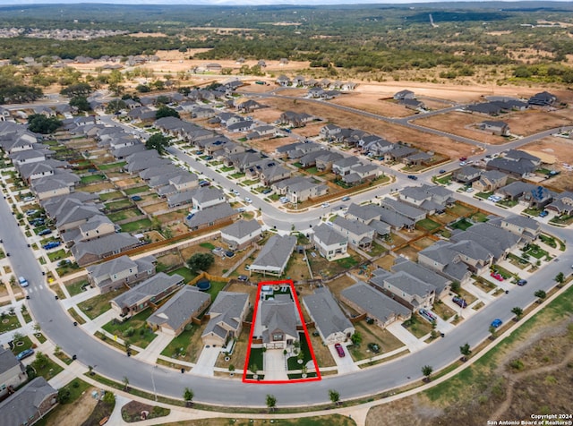 aerial view featuring a residential view