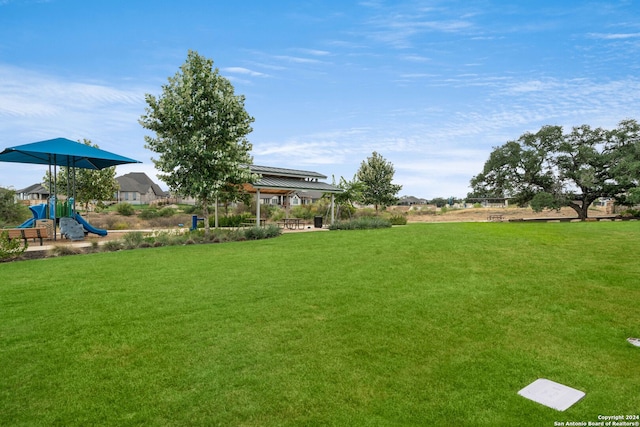 view of yard featuring a playground