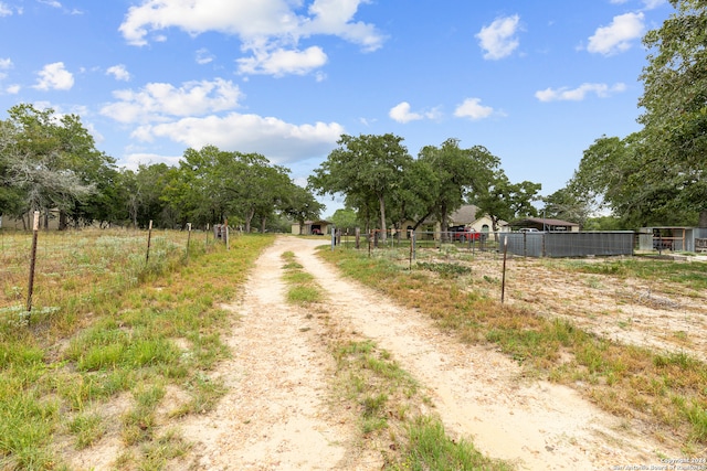 view of street with a rural view