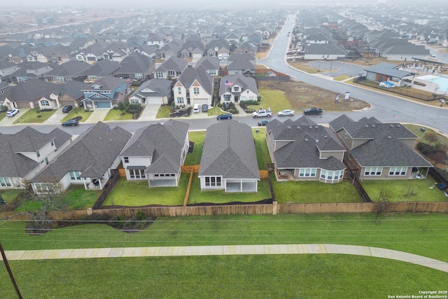 bird's eye view with a residential view