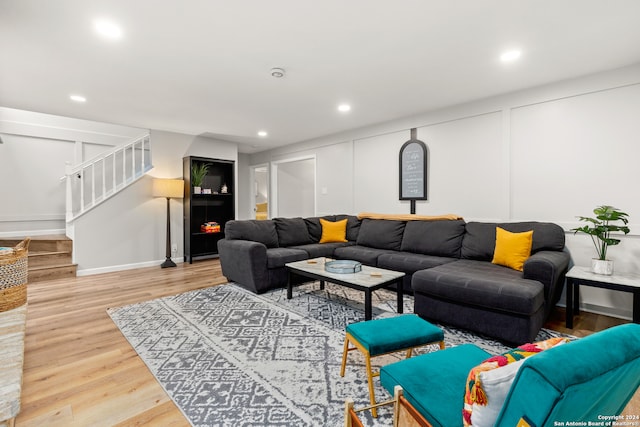 living room featuring hardwood / wood-style flooring