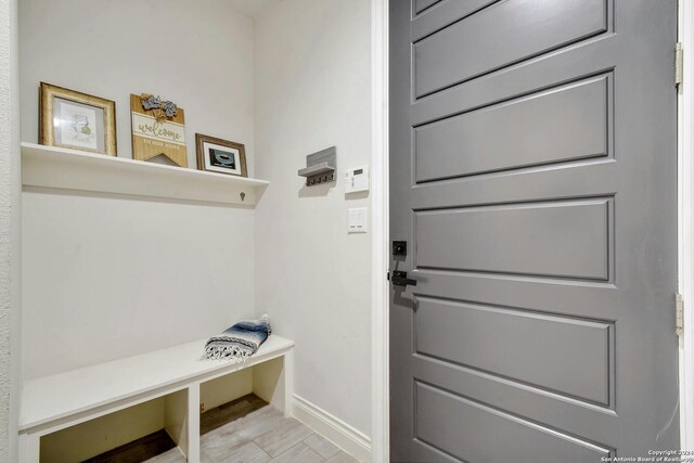 mudroom featuring light hardwood / wood-style floors