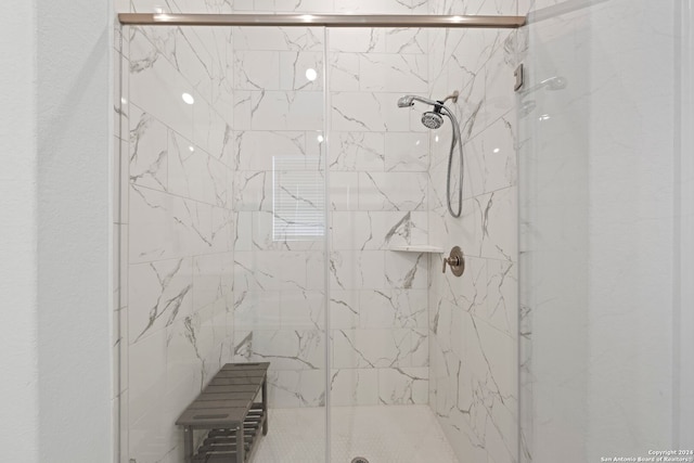 bathroom featuring walk in shower