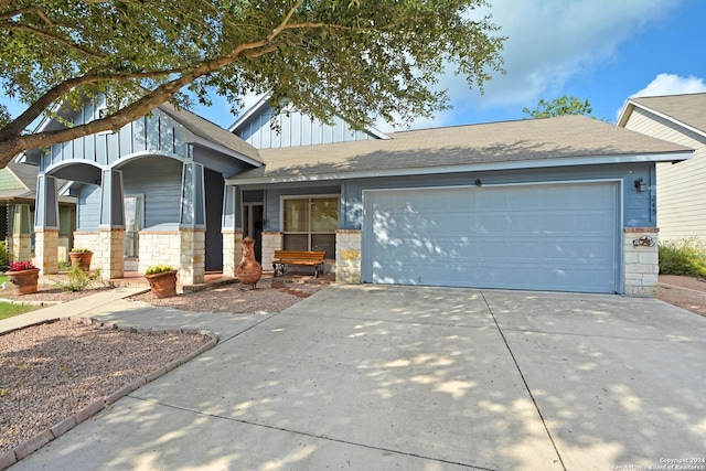 view of front of house with a garage