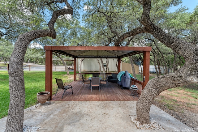 view of patio / terrace with a deck