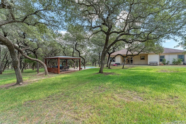 view of yard with a gazebo