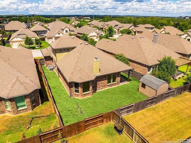 drone / aerial view with a residential view