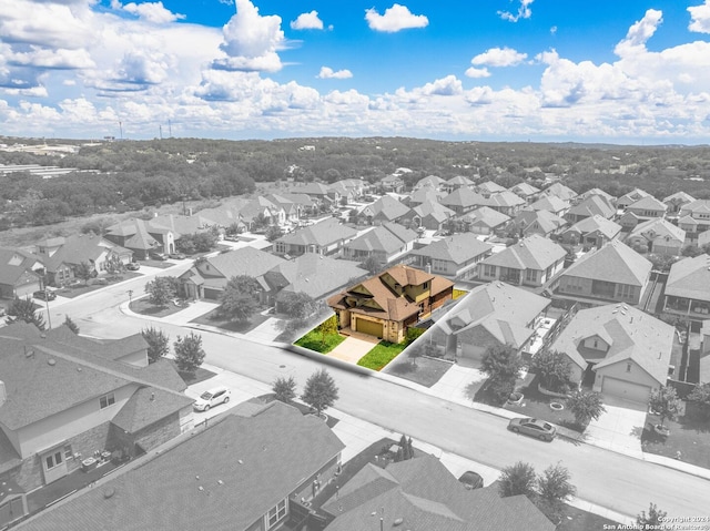 bird's eye view with a residential view