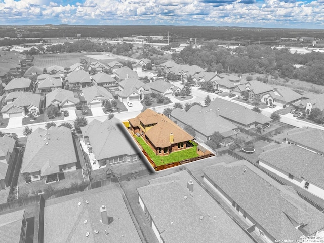 aerial view featuring a residential view