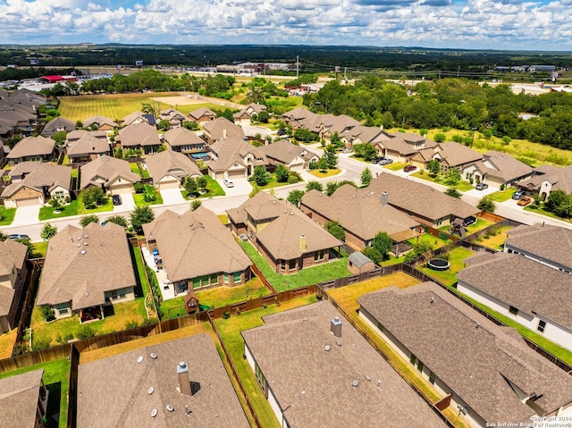 drone / aerial view with a residential view
