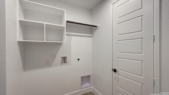 laundry area featuring washer hookup, hookup for an electric dryer, and hookup for a gas dryer