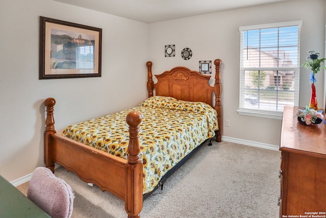 bedroom with carpet and multiple windows