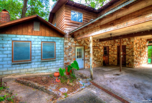 view of front of house with stone siding