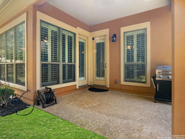 view of patio featuring area for grilling