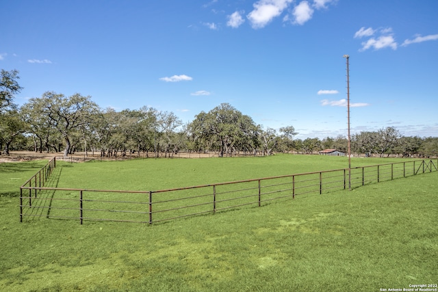 view of property's community featuring a yard and a rural view