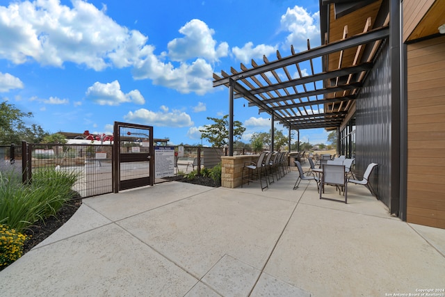 view of patio with a pergola