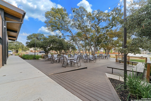 view of home's community with a wooden deck