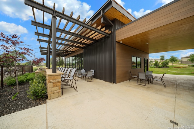 view of patio / terrace with a pergola