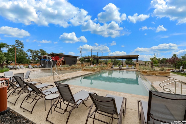 view of pool with a patio area