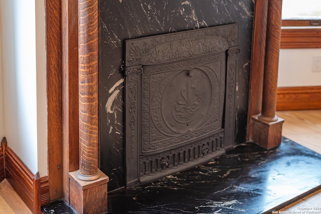 interior details with hardwood / wood-style floors