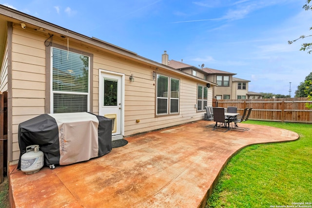 view of patio featuring area for grilling