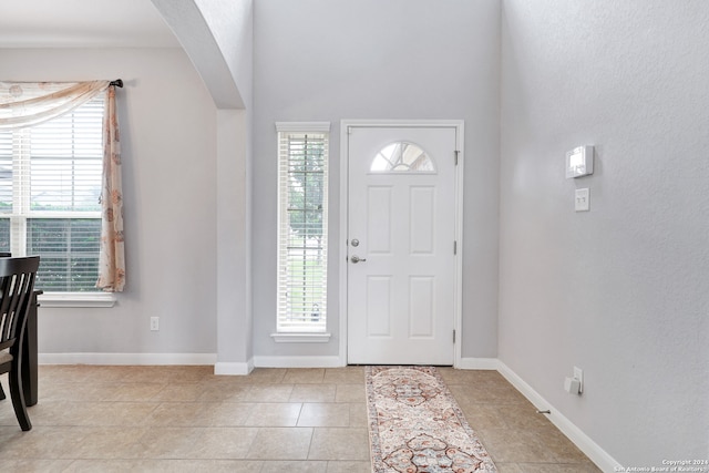 view of tiled entrance foyer