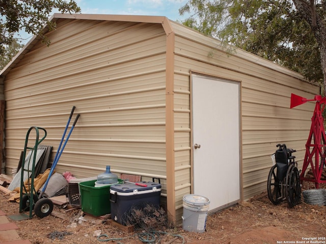 view of shed