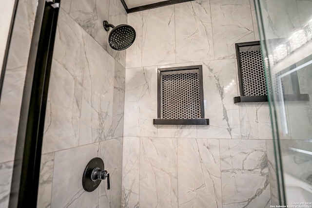 details with tiled shower