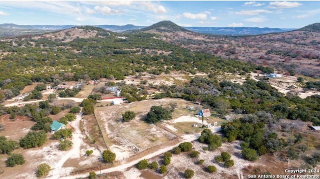 bird's eye view featuring a mountain view