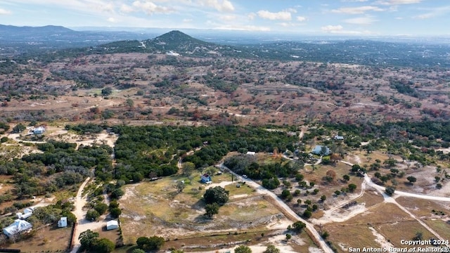 birds eye view of property with a mountain view