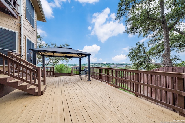 deck with a gazebo