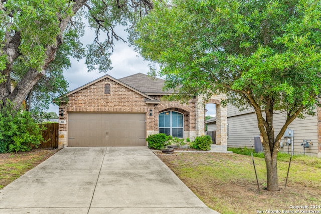 view of front of house with a garage